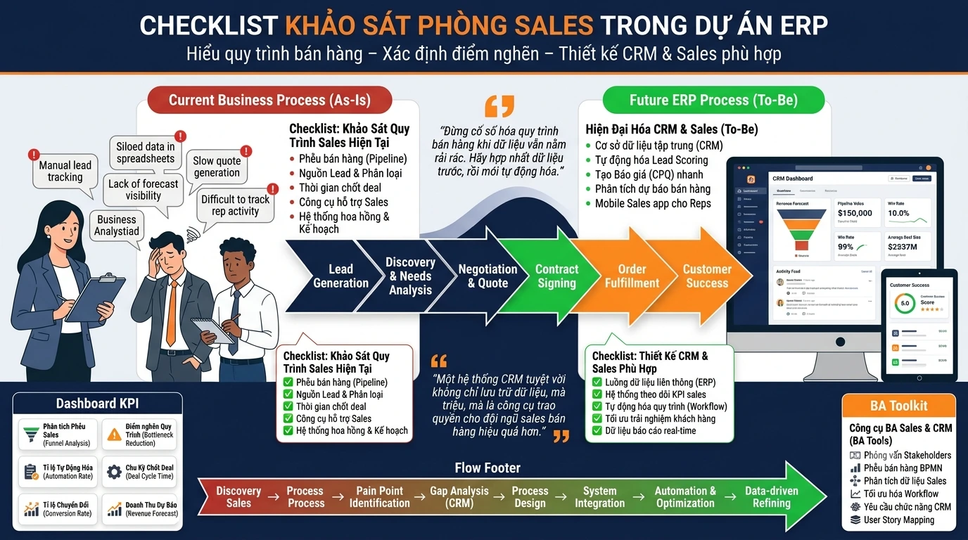 Checklist khảo sát phòng Sales trong dự án ERP